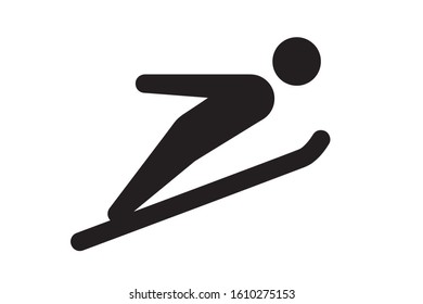 Ski jumping vector icon design on white background 
