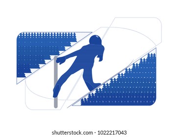 Ski jumping, vector image.