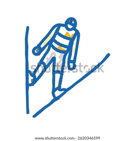 ski jumping winter sport doodle icon sketch vector. ski jumping winter sport sign. isolated symbol illustration