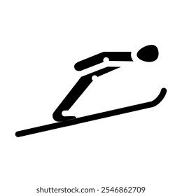 ski jumping winter sport glyph icon vector. ski jumping winter sport sign. isolated symbol illustration