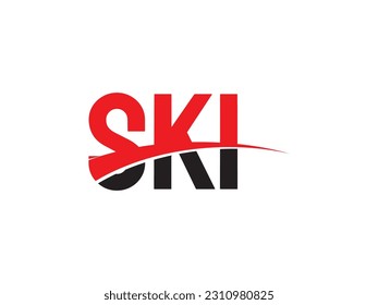 SKI Letter Initial Logo Design Vector Illustration