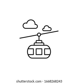 Ski lift, cloud icon. Simple line, outline vector elements of city for ui and ux, website or mobile application