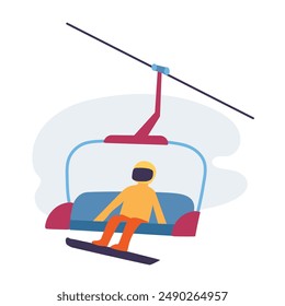 Ski lift concept icon clipart avatar logtotype isolated vector illustration