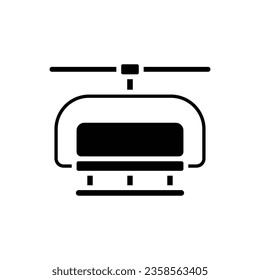 Ski Lift Filled Icon Vector Illustration