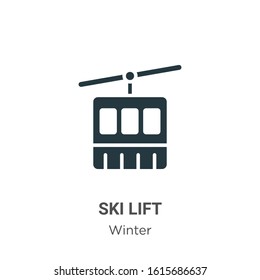 Ski lift glyph icon vector on white background. Flat vector ski lift icon symbol sign from modern winter collection for mobile concept and web apps design.