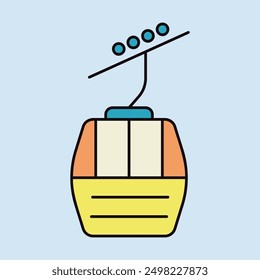 Ski lift gondola vector icon. Graph symbol for travel and tourism web site and apps design, logo, app, UI