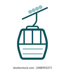 Ski lift gondola vector isolated icon. Graph symbol for travel and tourism web site and apps design, logo, app, UI