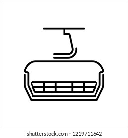 Ski Lift Icon, Aerial Lift Icon Vector Art Illustration