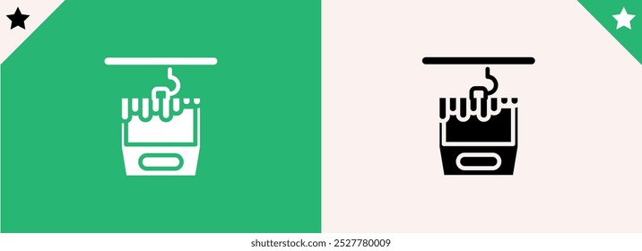 Ski Lift Icon, Aerial Lift Icon Vector Art Illustration