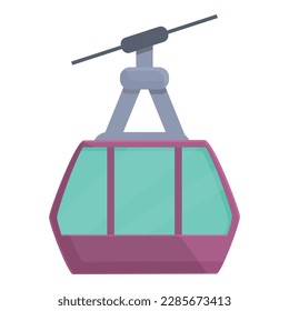 Ski lift icon cartoon vector. Mountain cablecar. Alpine travel