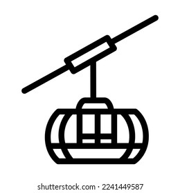 ski lift icon editable line illustration vector