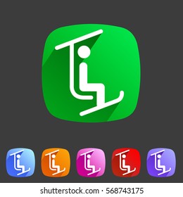 ski lift icon flat web sign symbol logo label