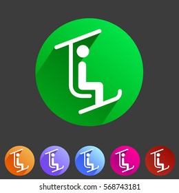 ski lift icon flat web sign symbol logo label