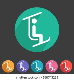 ski lift icon flat web sign symbol logo label