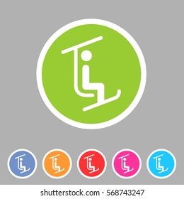 ski lift icon flat web sign symbol logo label