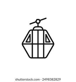 ski lift icon isolated on white background