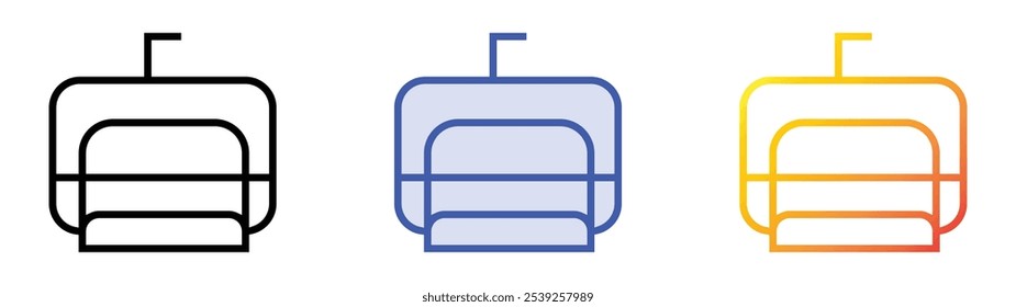 ski lift icon. Linear, Blue Fill and Gradient Style Design Isolated On White Background