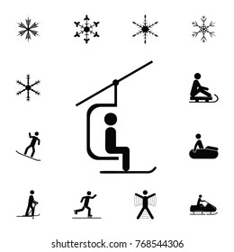 ski lift icon. Set of elements Christmas Holiday or New Year icons. Winter time premium quality graphic design collection icons for websites, web design, mobile app on white background