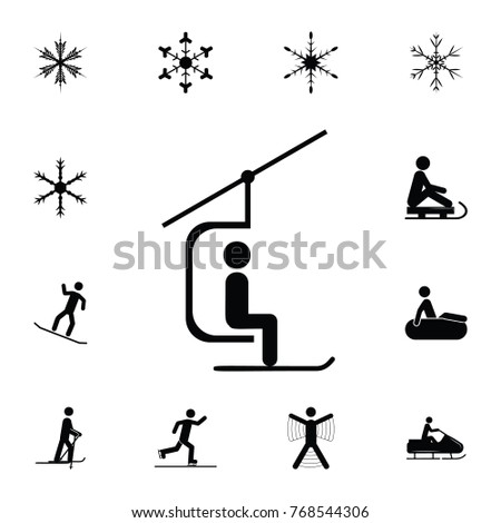 ski lift icon. Set of elements Christmas Holiday or New Year icons. Winter time premium quality graphic design collection icons for websites, web design, mobile app on white background