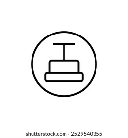 Ski lift icon Thin vector set