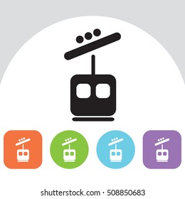Ski lift icon.  Vector icon. 