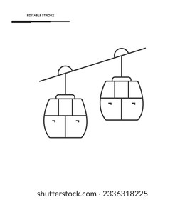 Ski Lift Icon Vector Design.