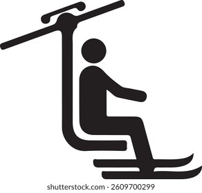 Ski lift icon, vector illustration. Flat design style eps 10