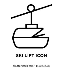 Ski lift icon vector isolated on white background, Ski lift transparent sign , linear symbol and stroke design elements in outline style