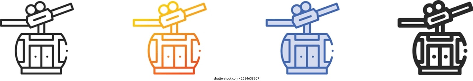 ski lift icon.Thin Linear, Gradient, Blue Stroke and bold Style Design Isolated On White Background