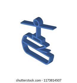 Ski lift isometric left top view 3D icon