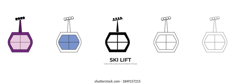 ski lift type vector icon