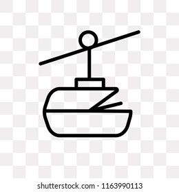 Ski lift vector icon isolated on transparent background, Ski lift logo concept