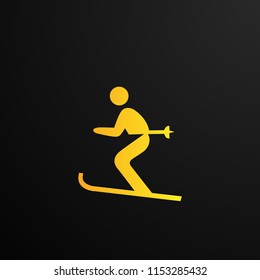 ski logo concept for sport logo company or event. vector logo, symbol, sign, or mark design illustration