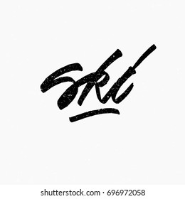 Ski logo. Ink hand lettering. Modern brush calligraphy. Handwritten phrase. Inspiration graphic design typography element. Cool simple vector sign.