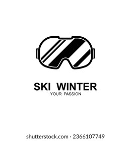 ski logo vector icon illustration design. Logo for ski sport, adventure, club, badge and label.