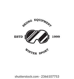 ski logo vector icon illustration design. Logo for ski sport, adventure, club, badge and label.
