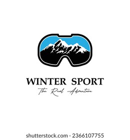 ski logo vector icon illustration design. Logo for ski sport, adventure, club, badge and label.