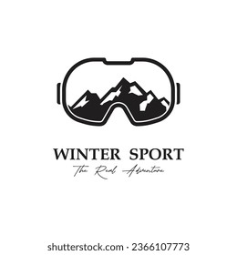 diseño de ilustración de icono vectorial del logotipo de ski. Logo para deportes de esquí, aventura, club, insignia y etiqueta.