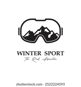 Diseño de ilustración de icono de Vector de logotipo de esquí. Logotipo para el deporte de esquí, aventura, club, insignia y etiqueta.