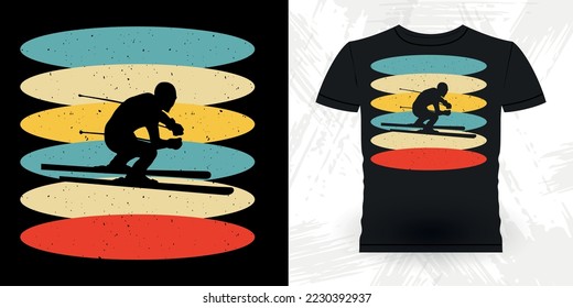 Ski Lover Funny Skiing Sports Retro Vintage Ski T-shirt Design