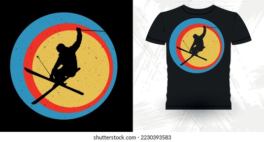 Ski Lover Funny Ski Sports Retro Diseño de camisetas Vintage Ski