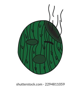 Ski Mask Abstract Patch V66 Patch Streetwear, Urban Design Green Colors Patch Commercial Use