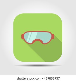 ski mask flat icon with long shadow, vector illustration