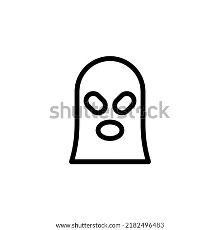 Ski Mask Icon. Line Art Style Design Isolated On White Background