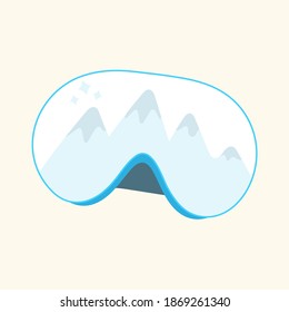 ski mask with mountains reflection. vector illustration