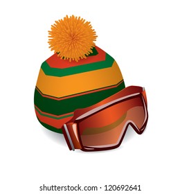 Ski Mask Vector. Creative Winter Sport Snowboarding Elements