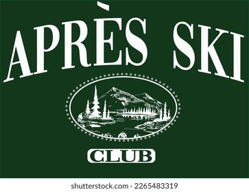 Ski Mountain Graphic t-shirt Vector