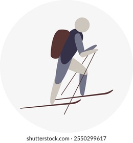 Ski Mountaineering
 competition icon. Colorful sport sign. 