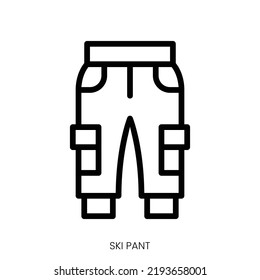 Ski Pant Icon. Line Art Style Design Isolated On White Background