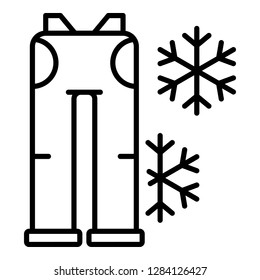 Ski pants icon. Outline ski pants vector icon for web design isolated on white background